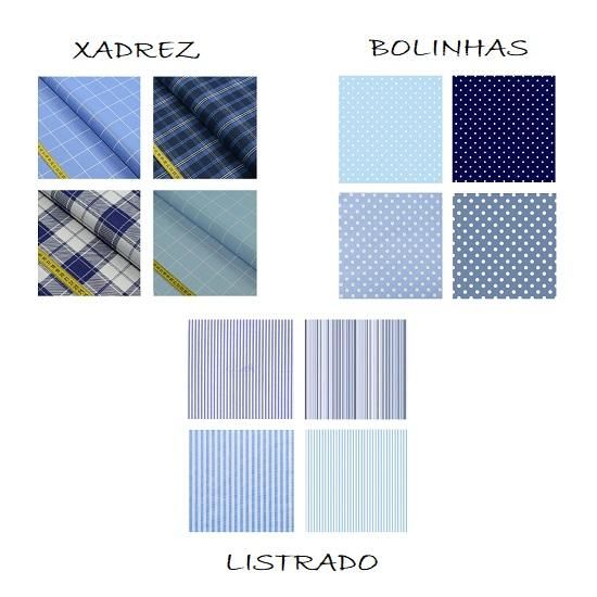 Tecido Japonês Xadrez Azul - PontoTextil