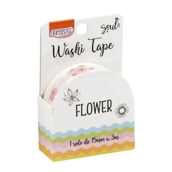 Washi Tape Flower 15mmx3M WT0810 BRW - Envio De Cores e Estampas Conforme Disponibilidade do Estoque